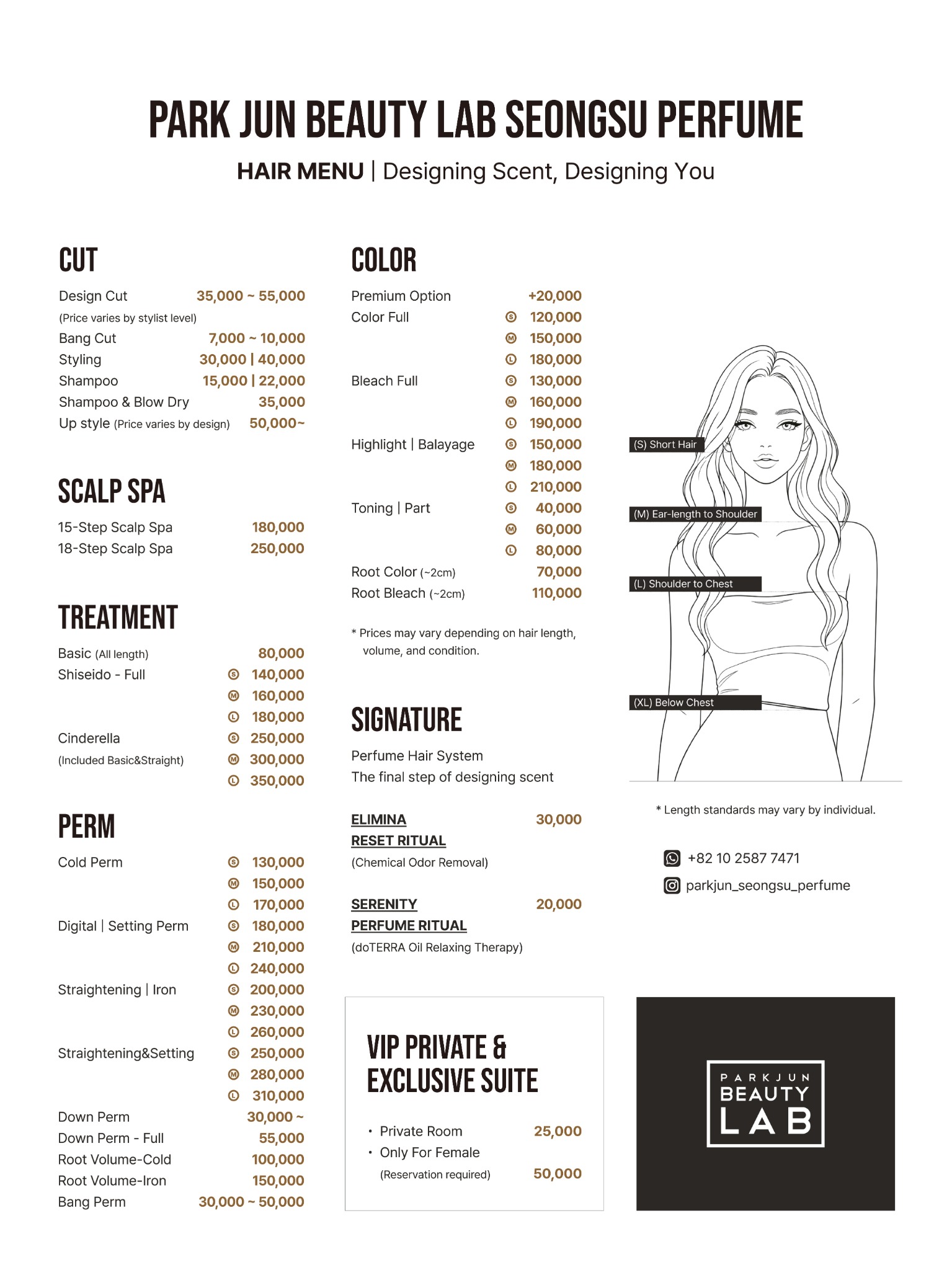 Hair menu